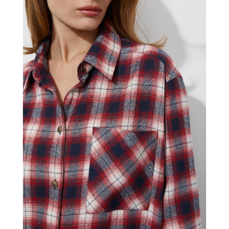 Camisa Xadrez Clássica Corte Amplo Estilo Casual Unissex