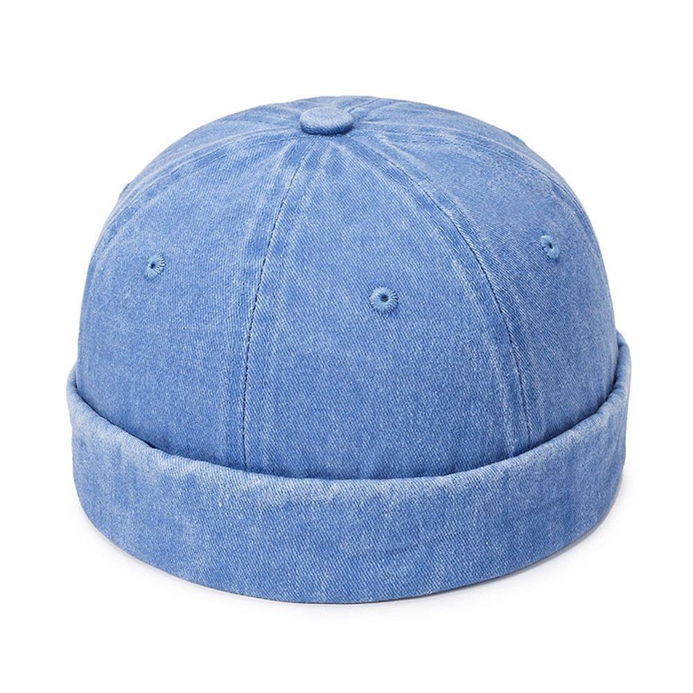 Einfarbige randlose Dockermütze Baumwolle Randlose Mütze Vintage Hip Hop Mütze Junge Mädchen
