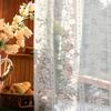 1 Panel,Rod Pocket White Flower Lace Tulle Curtain for Window Sliding Door Kitchen Light Translucent Living Room Sheer Romantic Home Decoration