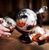 Globe Shaped Whiskey Decanter Borosilicate Glass with Wood Base Unique Wine Aerator Bottle Gift for Home Bar Decor