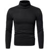 Men's High Neck Fleece Sweatshirt - Solid Color Autumn/Winter Pullover Base Layer T-shirt