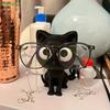 Minimalist Black Cat Eyeglass Holder – Quirky Animal Figurine for Sunglasses & Reading Glasses