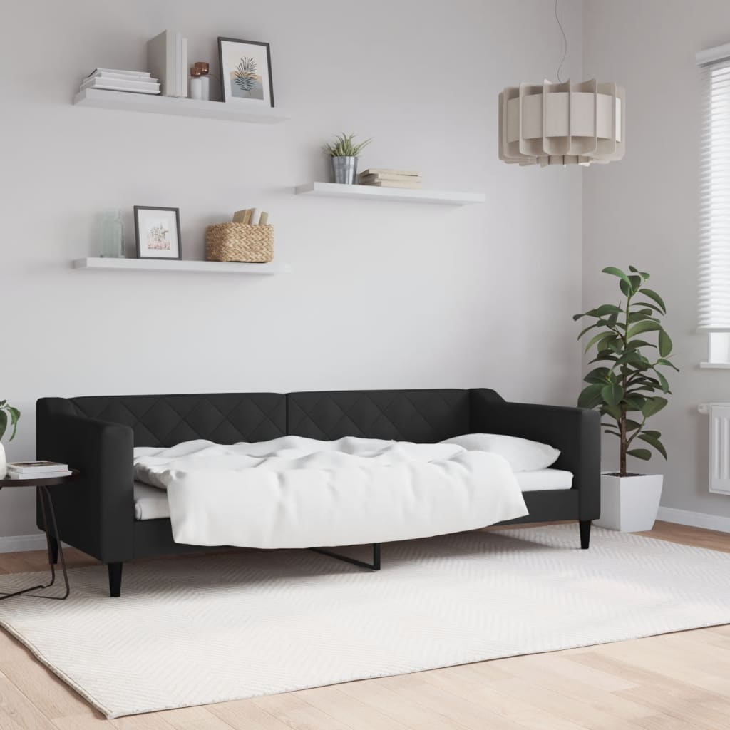 Daybed Black 80x200 Cm Fabric