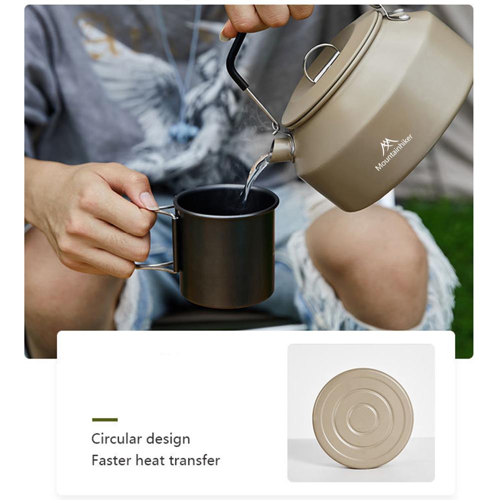1.4L Lightweight Coffee Pot with Handle Boiling Stovetop Kettles Metal for Outdoor Travel Camping Cooking