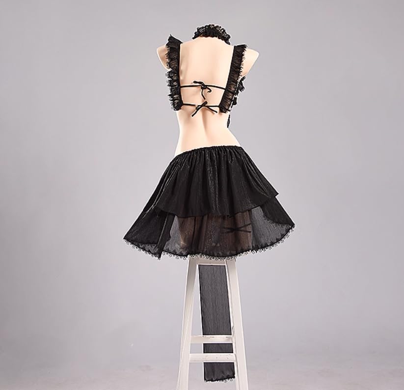 Pupubanbanya Lavender Fallen Angel Cosplay Costume, Christmas, Halloween, Sexy Underwear, Black, Size L/LL