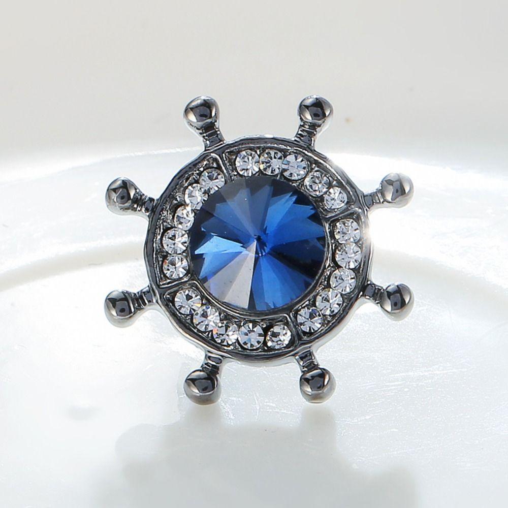 Zinc Zinc Alloy Rudder Collar Brooch Crystal  Cute   Birthday Gift