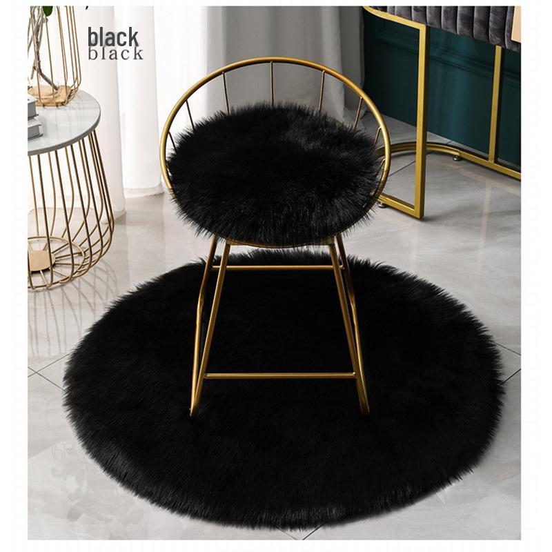 Nordic Plush Round Rug for Bedroom, Chair, and Vanity