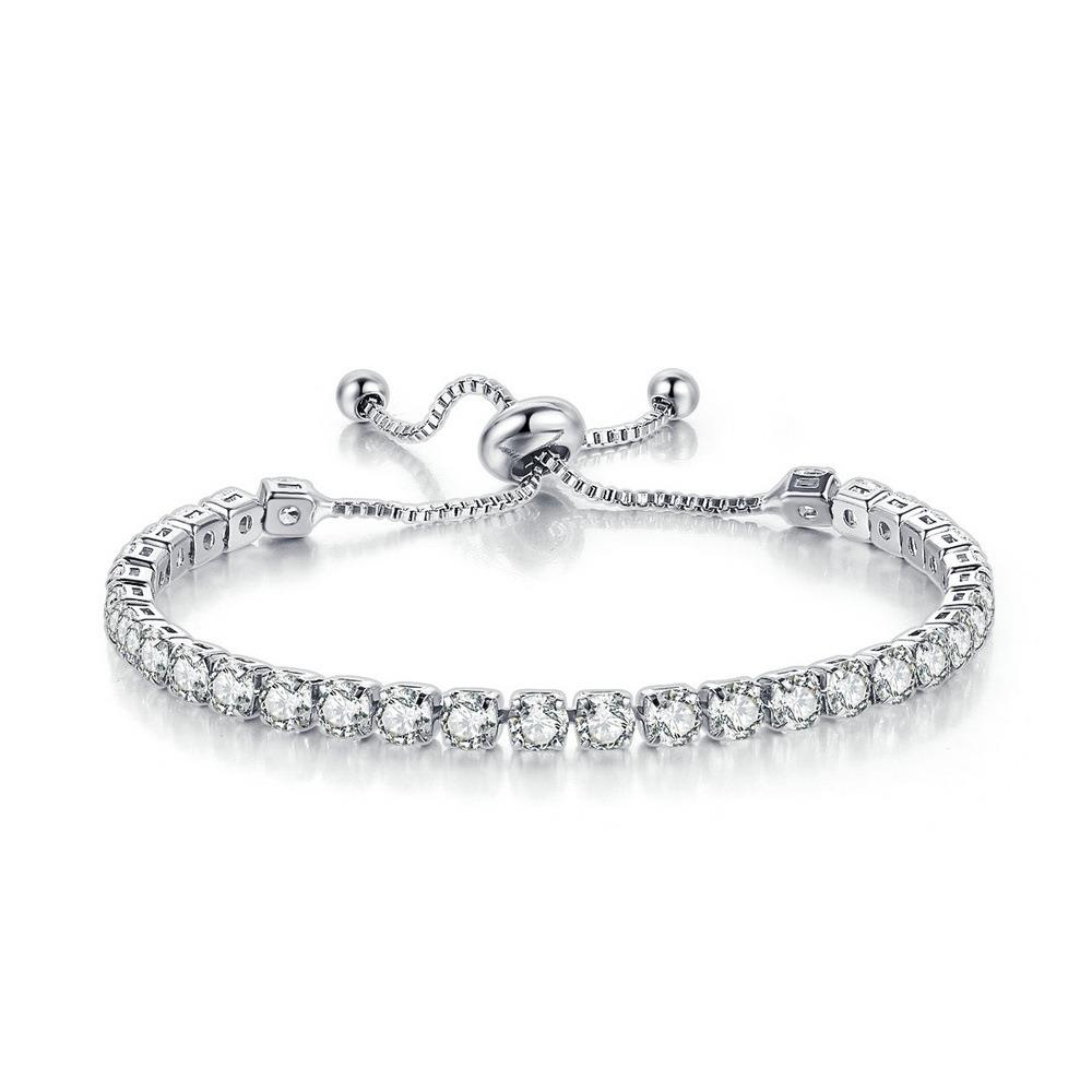 Bracciale Tennis In Argento S925 Con Cristallo E Chiusura Scorrevole – Gioiello Personalizzato Con Pietra Del Mese