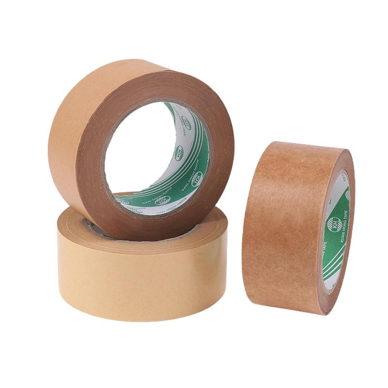 Brown Kraft Paper Tape Recyclable Packing Tape Ecofriendly Self Adhesive Gumed Kraft Tape For Packing Shipping