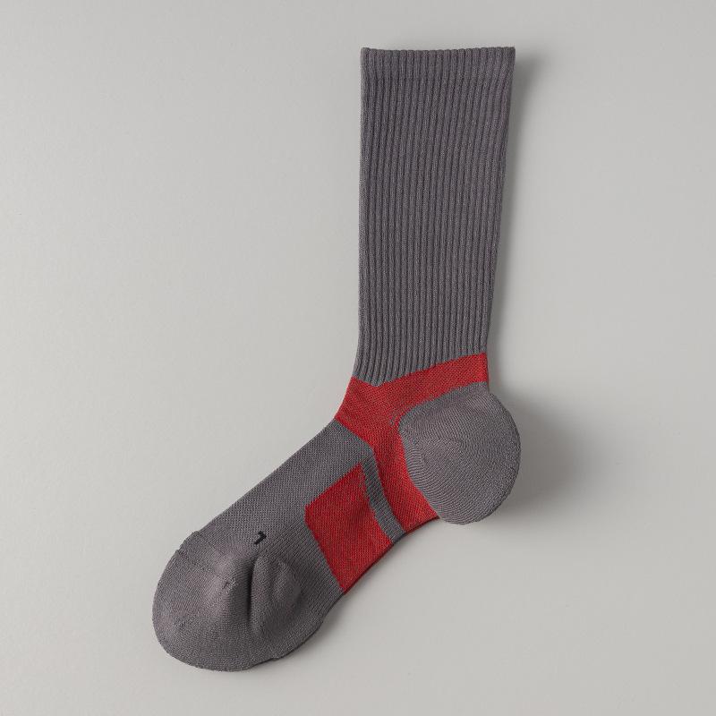 

Баскетбольные носки, Мужские носки до середины икры, Профессиональные носки до середины икры, Уличные носки для бега и спорта, Махровые носки, Высокие носки до середины икры для бадминтона и футбола 1 pair темно-серого