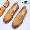 New Spring and Summer Men's Shoes One-pedal Leather Comfortable Breathable Men's Shoes Versatile Casual Doudou Shoes