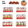 Christmas 3 Pcs Santa Claus Snowflake Reindeer Bear Candles Party Gifts Decor