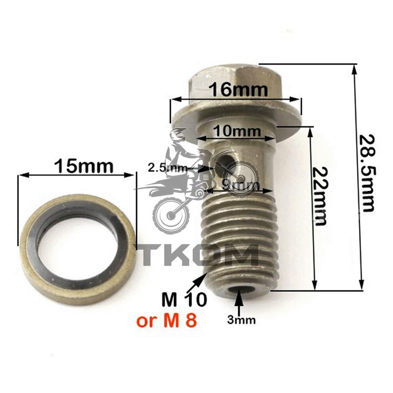 M10x1.25 Screws Bolts for Universal Motorcycle parts ATV Scooter Stainless Brake Banjo Bolt Caliper Master Cylinder