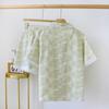 New Japanese Women's Pajama Set 100% Cotton Crepe Short Sleeve Shorts Two Piece Ladies Cardigan Home Furnishing Sleepwear