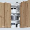 Artisan Oak and White Wall Mounted Corner Cabinet 57 X 57 X 80 Cm
