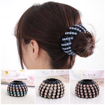 Headwear Curler Roller Hair Fold Wrap Bird Nest Hair Claw Crystal Hair Bun Maker Ponytail Clamps