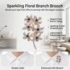 Rhinestone Six-Flower Branch Brooch Zinc Alloy Lightweight Elegant Jewelry For Women