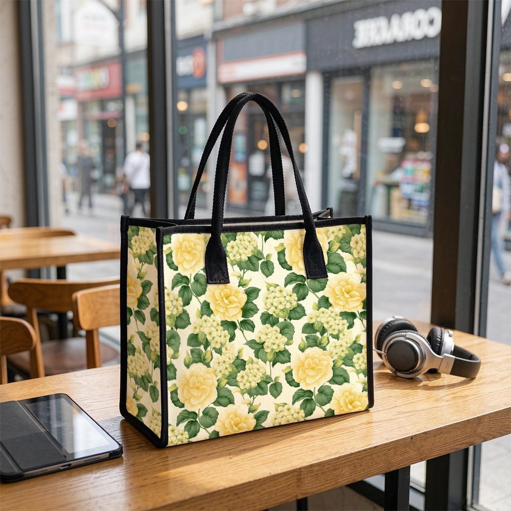 Floral Tote Bag for Women Casual Daily Use Stylish Reusable Shopping Handbag