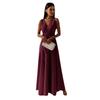 2025 European & American Spring/Summer Women's Solid Color V-Neck Evening Gown