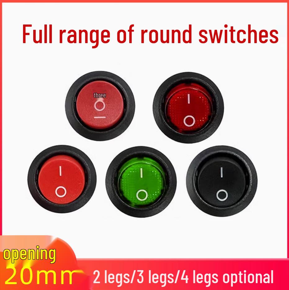 2/3/4-Pin, 2/3-Position Round Rocker Power Switch for 20MM Hole