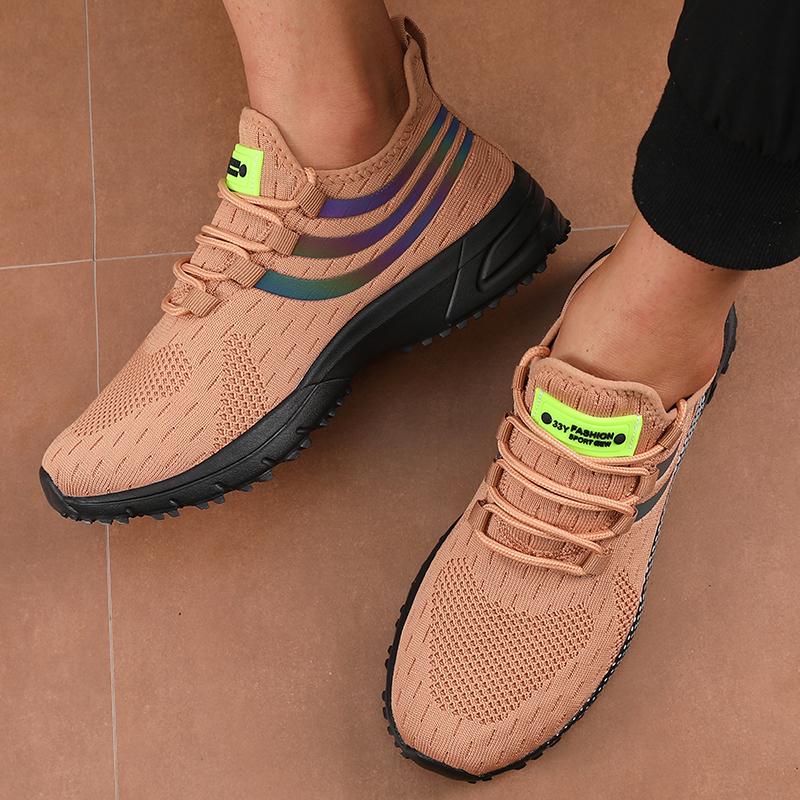Men's Running Shoes Woven Mesh Breathable Shoes Summer New Sports Leisure Shoes Lightweight Comfortable Non Slip Travel Shoes