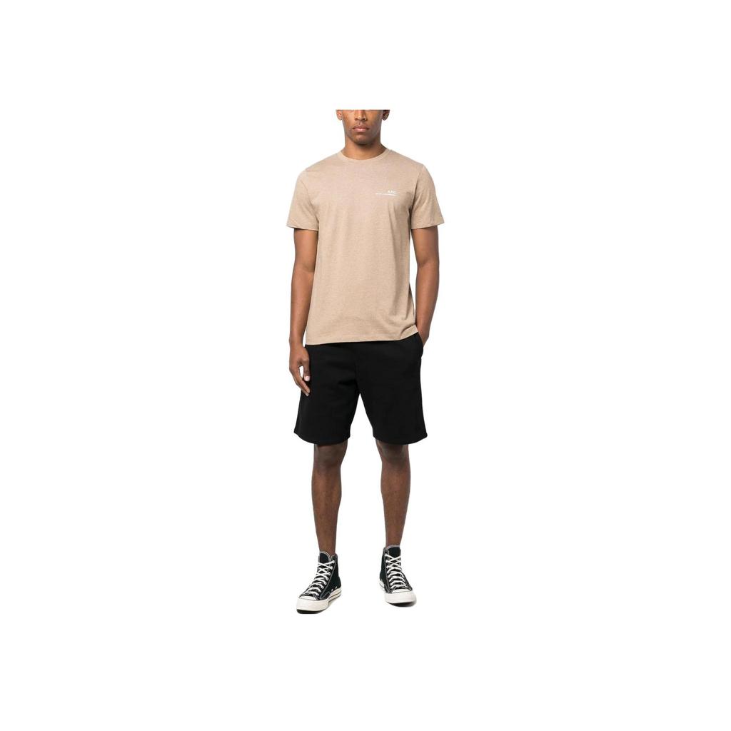 A.P.C Solid Color Drawstring Mid Waist Straight Leg Shorts Men Shorts Black COFAX-H10159-LZZ