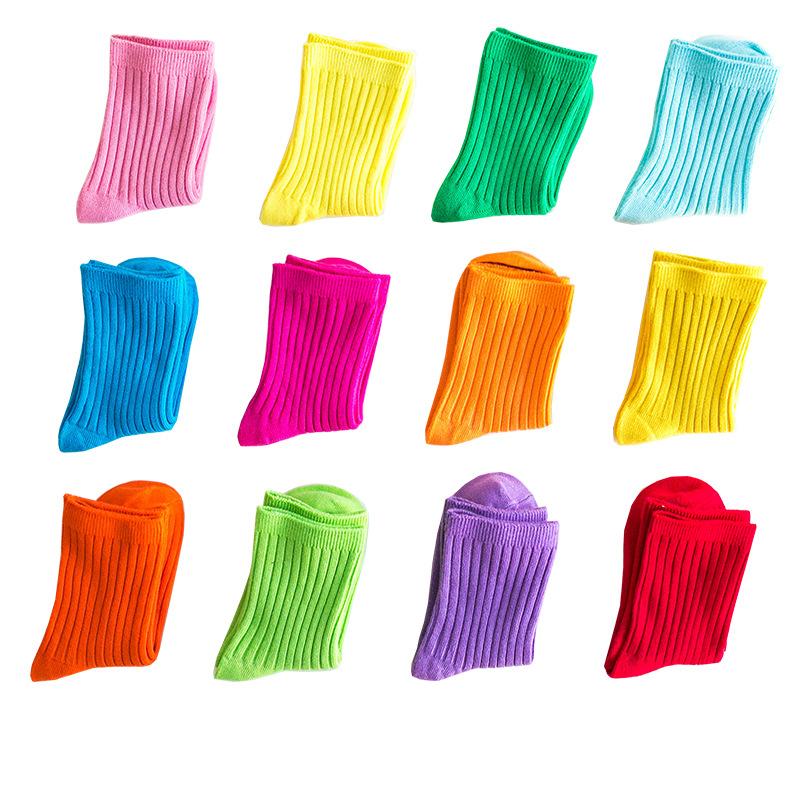 Calzini da Bambino a Mezza Gamba Calzini Color Caramella di Cotone Pettinato Calzini Macaron per Bambini Calzini per Neonati Calzini per Bambini Confezionati Singolarmente