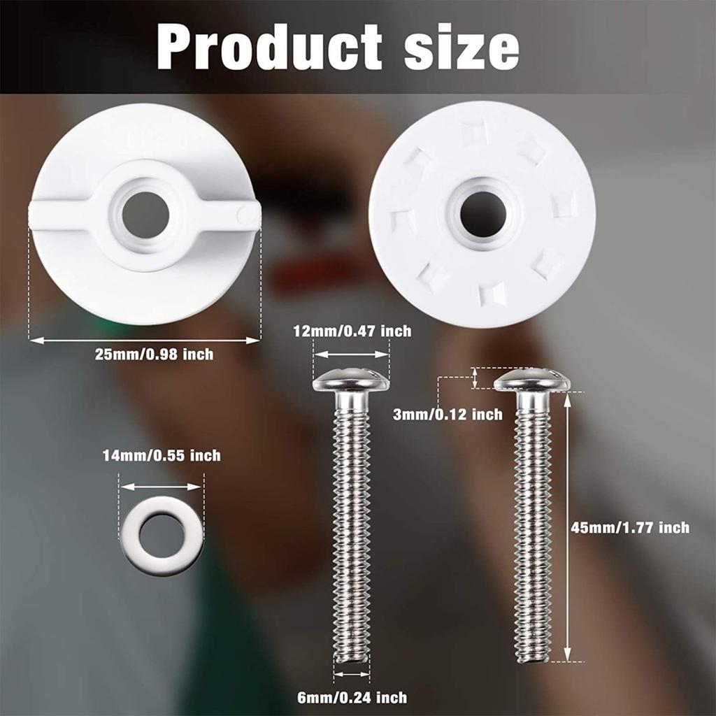 Toilet Seats Hinge Screw Toilet Seats Blind Hole Fixings Expanding Rubber Bolt Top Fix Nut for Top Mount Toilet Seats