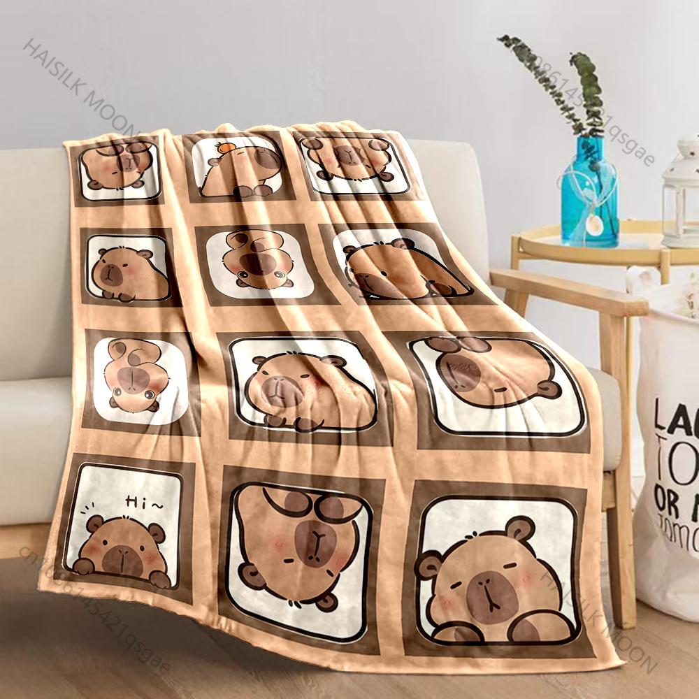Verschiedene Größen Capybara Cartoon Decke Warm Weich Flauschig Überwurf King Size Luxus Überwurf Kinder Erwachsener Bett Sofa Decke Reise Überwurf