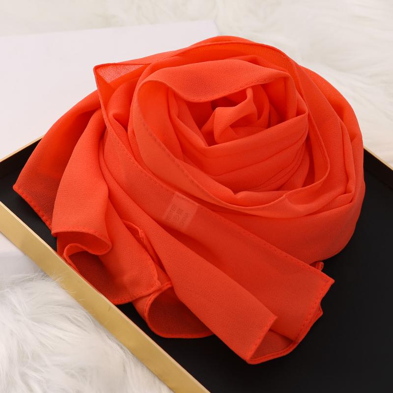 Muslim Hijab Scarf With Zipper Plain Bubble Chiffon Ready To Wear Veiled Hijab Wrap Solid Shawls Headscarf Turban Ramadan