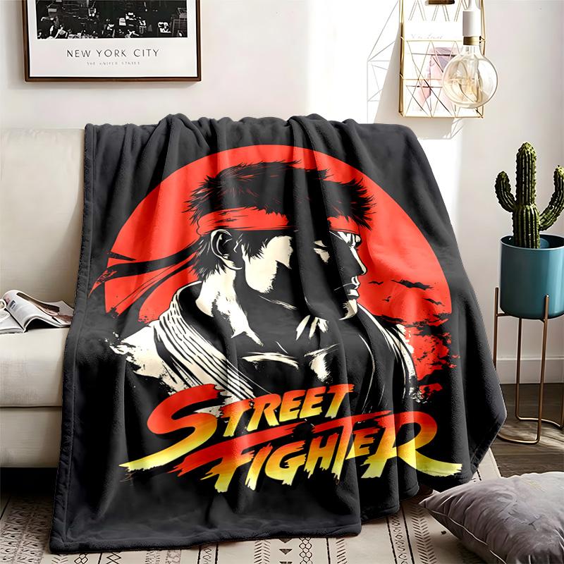 Street Fighter Theme Blanket Suitable For The Sofa Camping And Travel Made Of Soft Flannel Material An Ideal Gift For Occasions Such As Birthday