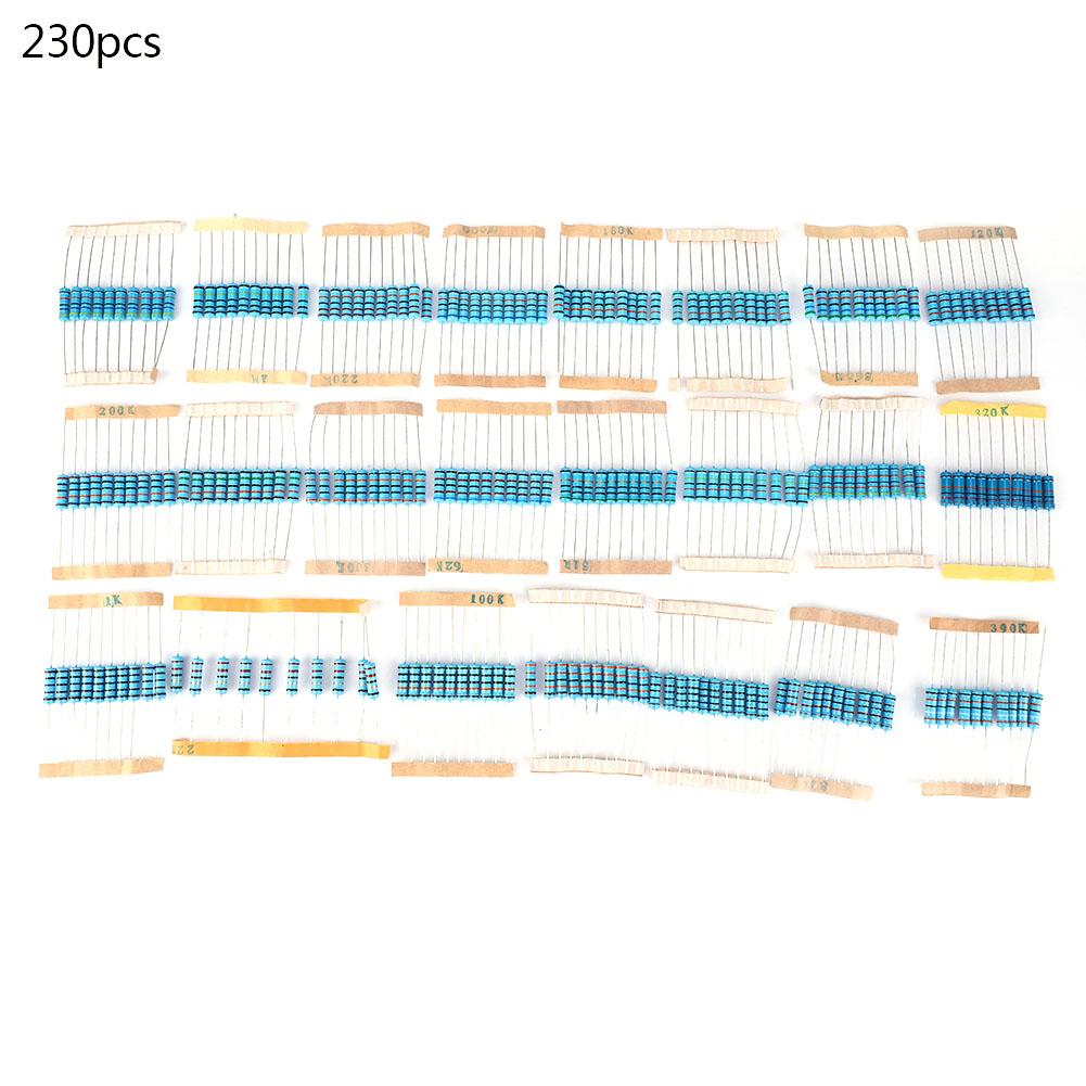 

230Pcs 23 Values Metal Film Resistors Resistance Assortment Kit Electronic Components