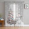 Christmas Christmas Tree Snowman Snowflakes Tulle Curtains For Living Room Sheer Curtain For Bedroom Blinds Voile Curtains