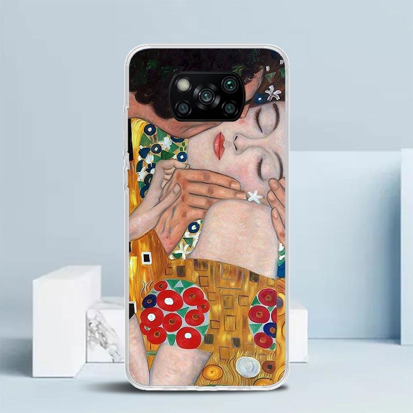 Kiss by Gustav Klimt Desig Phone Case For Xiaomi Poco F7 Ultra X5 X6 X7 Pro M7 Redmi 15C 15 13C 13 12C 12 10C 10 10A 9 9C 9A 9T