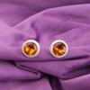 Round Citrine Gemstone 925 Silver Trendy Art Deco New Stud Post Earrings Jewelry EE-147-14