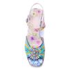 Johnature Sandali Stampati Colorati con Tacco Alto in Vera Pelle Stile Barocco Retrò Raffinati Floreali Scarpe da Donna