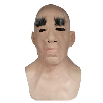 Realistic Old-Man Mask ,Halloween Face Cover Visible Latex Headgear Head Cover Mask Novelty Costume Party Prop