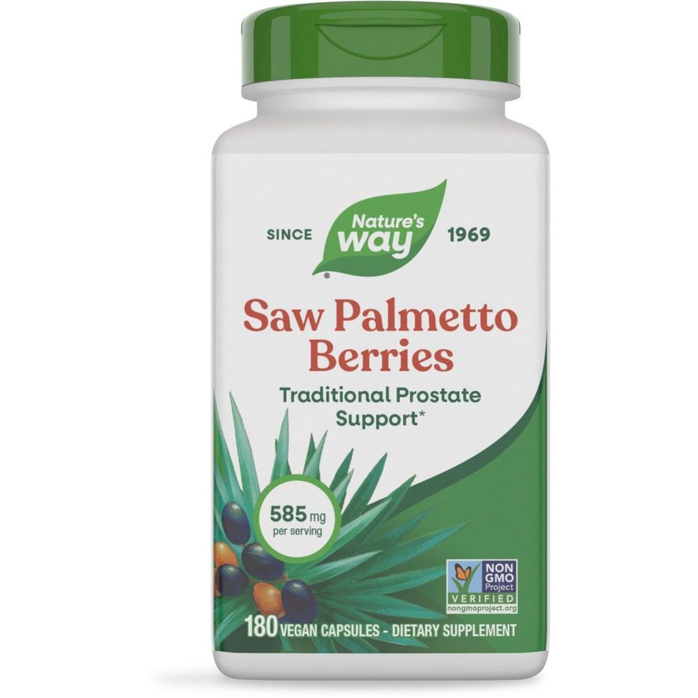 Nature's Way Saw Palmetto Berry 585mg Vegetarian Capsules 180 Tablets 1 Pcs