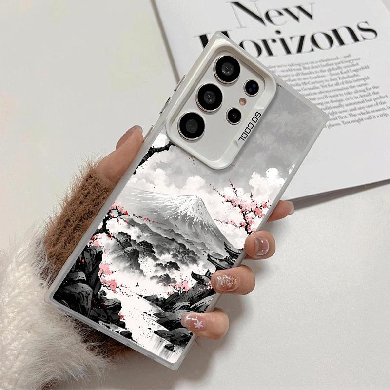 

Japanese Minimalist Pine Tree Soft Phone Case for Samsung Galaxy S24 S25 FE S26 Edge S23 Ultra S22 Plus S21 + Shockproof Cover B Samsung S26 Plus
