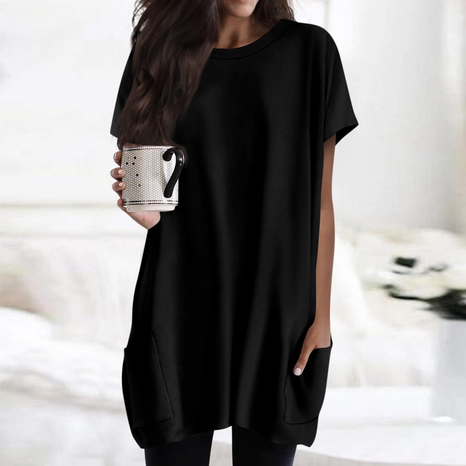 Женская футболка с круглым вырезом, короткими рукавами и карманным принтом, топы стандартной посадки XL чёрный