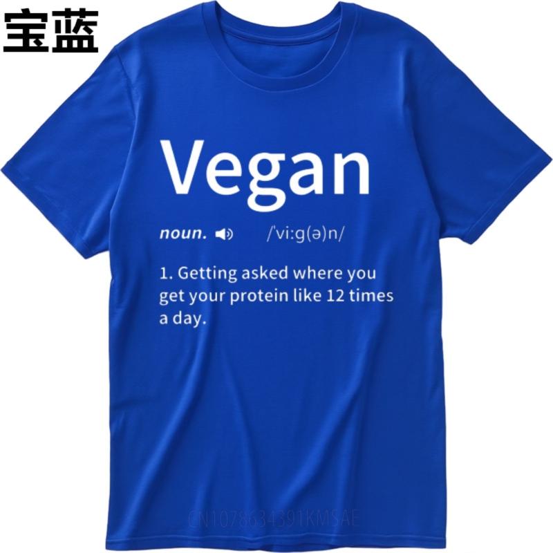 Solid Color Men Oneck T Shirt Casual Vegan Definition Protein Question Daily Humor TShirt Minimalist Men Teeshirt Mens Tshirt