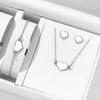 4 Piece Set Of Four Color Matching Love Zircon Fashionable Elegant Creative Exquisite Necklace Bracelet Earring Combination Set