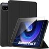 Hülle + Gehärtetes Glas für Xiaomi Pad 6 /6 Pro, Stoßfest mit Ständerfunktion Weck-Schlaf - Schwarz