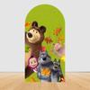 Children's Birthday Theme Party Decoration Arch Backdrop Cover Girl and Bear Birthday Background Decor Baby Shower Supplies