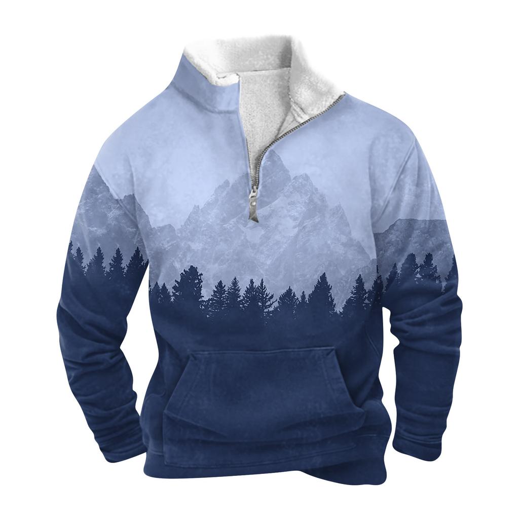 Das Herren-Sweatshirt mit Stehkragen im Frühling und Herbst ist ein Outdoor-Freizeitpullover