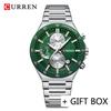 CURREN Herren Armbanduhr Wasserdicht Chronograph Herrenuhr Militär Top Marke Luxus Business Edelstahl Sport Männliche Uhr 8481