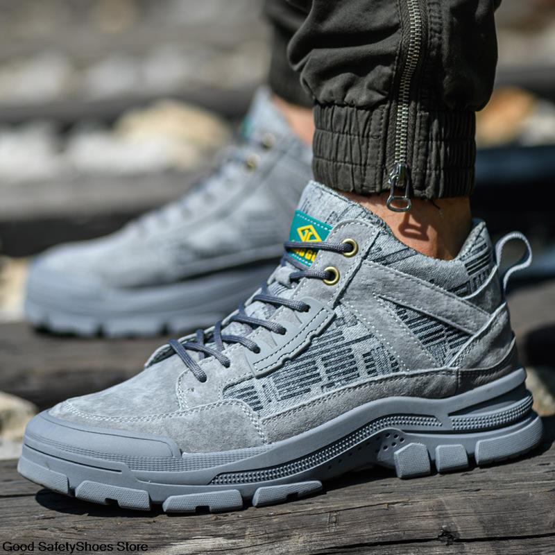 Steel Toe Work Boots Men Sport Safety Shoes Women Breathable Protective Work Shoes Men Safety Boots Anti-Smash Welder Shoes Male