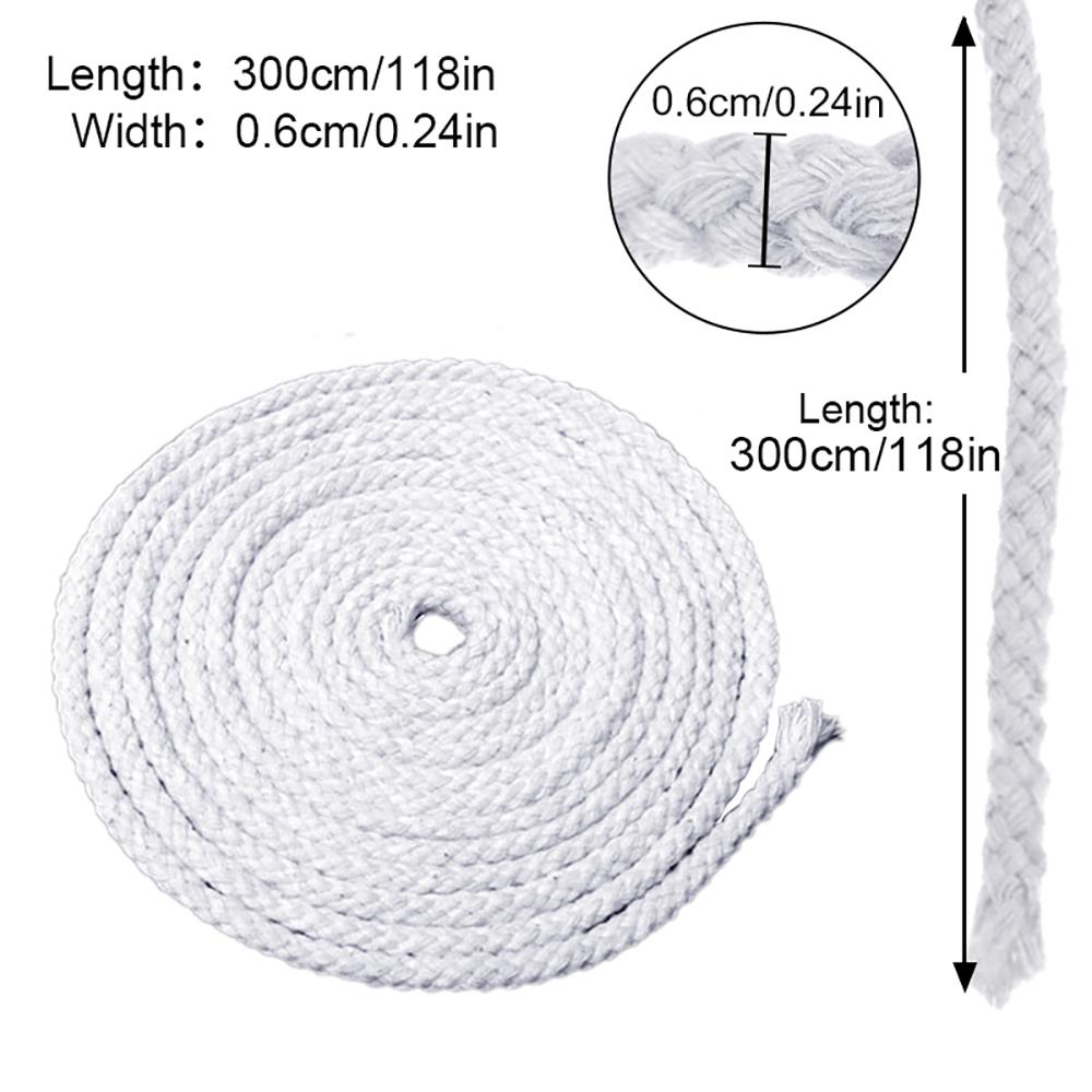 

3M Long Round Cotton Alcohol Wick Oil Lamp Wicks Rope Burner For Glass Oil Kerosene Lamps DIY Candle Oil Lamp Accessories