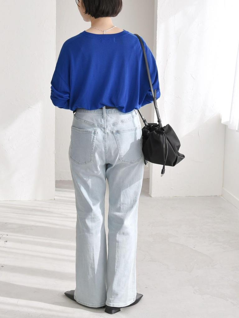 Caranciel Henley Neck Knit Hand One Size Women's Silk-Blend Pullover, Washable, Blue, 616000002,