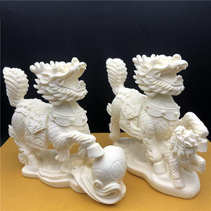 

Божественный зверь Цилинь талисман Декоративные статуэтки -Китайские мифологические животные- Дом гостиная, офис аксессуары для богатства пара